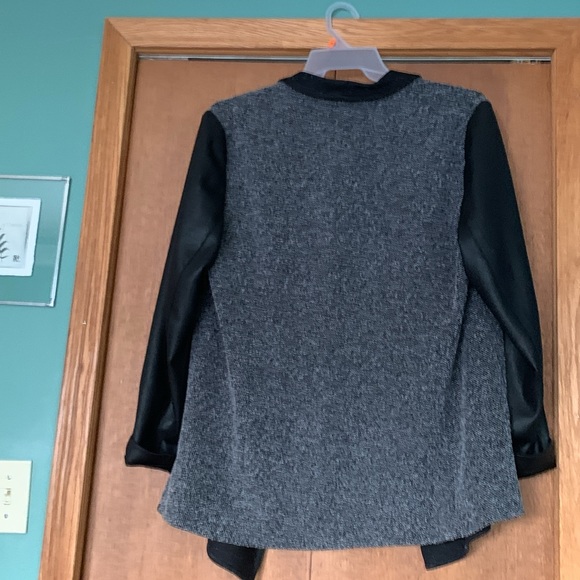 Jacket - leather/pleather sleeves- hardly worn - Picture 2 of 3